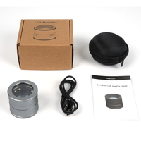 Loupe à main LED miniature cylindrique portable avec lentille en verre et 6 lumières LED, en ABS, pour bijoutiers