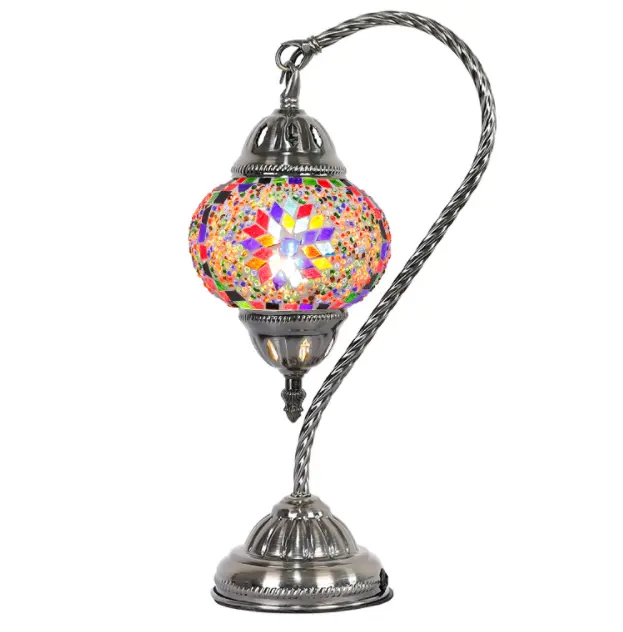 Lampada turca lampada in vetro fatta a mano lampada da tavolo decorativa colorata della boemia