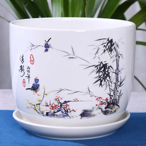 Pot de fleurs en céramique Extra large dégagement spécial avec plateau plantes succulentes plantes vertes sol fleurs simple table POTS - Product Image 2