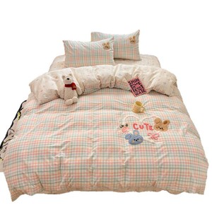 Cartoon 100% Cotton <b>Bedding</b> <b>Set</b> 4-Piece Reactive Dyeing Breathable All-Season Student Dormitory <b>Bedding</b> - Product Image 5