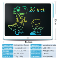 Tablette d'écriture LCD 20 pouces, bloc-notes numérique effaçable, tableau d'écriture électronique portable pour enfants, bureau, école