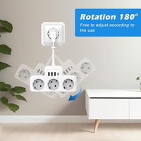 Barrette d'alimentation moderne avec 3 prises secteur, 4 ports de charge USB, 16A, cordon d'extension multitap, commutation multifiltre à charge rapide