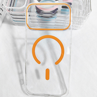 Étui de téléphone pour 17 Pro Max, cadre de caméra magnétique en polycarbonate transparent, résistant aux chocs, étanche, anti-chute, en époxy