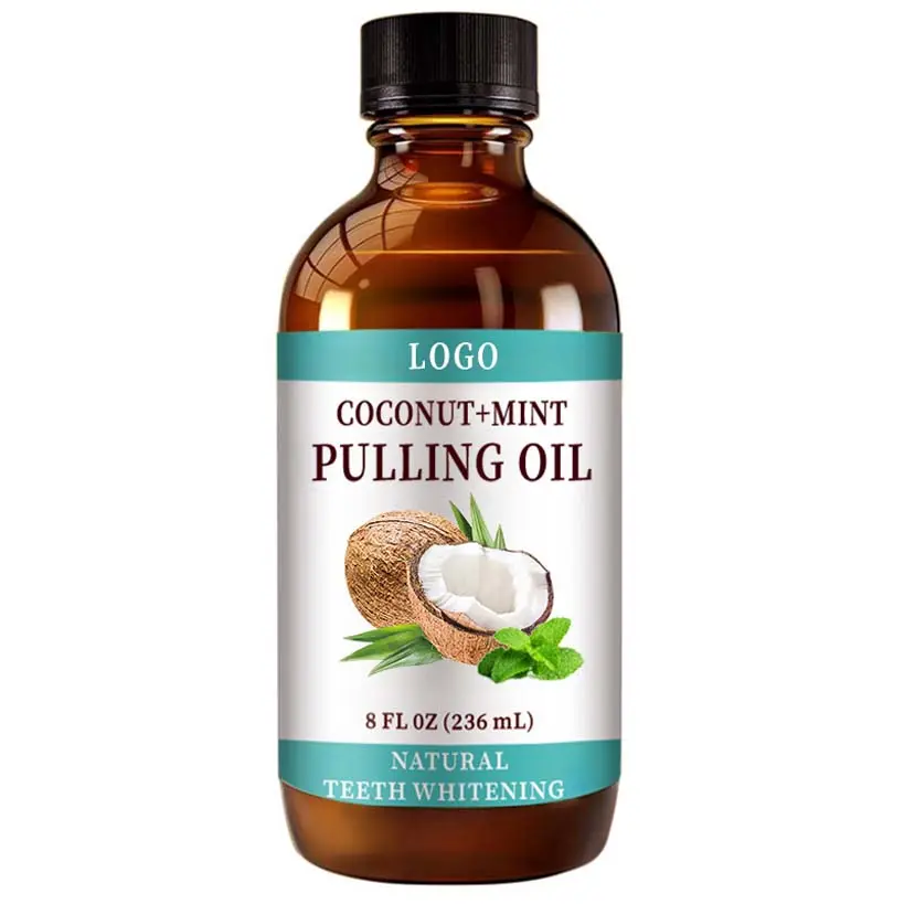Pulling with Tongue Scraper Natural Alcohol Free with Advanced Coconut Oil Mouthwash Teeth Fresh Breath Children Mouthwash