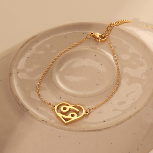 Pulsera Unisex de Moda <span class=keywords><strong>con</strong></span> Diseño de Corazón de <span class=keywords><strong>Amor</strong></span> de Mingxi, Personalizada, de Acero Inoxidable, Chapada en Oro, para Parejas - Product Image 4