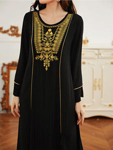 Delle Donne di modo del Vestito Del Ricamo di Inverno Maxi Abaya Robe Abiti Lungo Jilbab Musulmano Allentato Stile Medio Oriente Islamico Abbigliamento - Product Image 4
