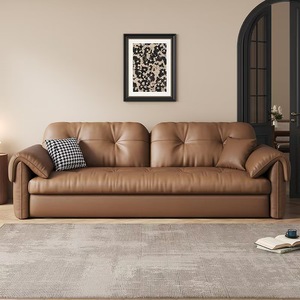 Deposito e divano letto a due posti divano letto pieghevole in pelle Napa a doppio uso per appartamento e Villa soggiorno nero - Product Image 2