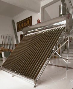 Chauffe-eau <span class=keywords><strong>solaire</strong></span> à tubes sous vide non pressurisé de 200 L avec conception autoportante à branchement direct pour hôtels et utilisation extérieure - Product Image 4
