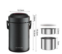 Grande capacité 304 acier inoxydable 1.6L Thermos Boîte à lunch Conteneurs de stockage de soupe alimentaire Flacons à vide Boîte à bento portable