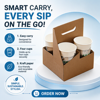 Emballages en papier kraft pour boissons au café, boîtes en carton ondulé en gros, porte-boissons, porte-café