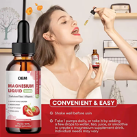 Biocaro Gouttes de magnésium liquide avec glycinate de magnésium, vitamine B6, bromélaïne pour un sommeil profond, une relaxation de l'humeur et des muscles