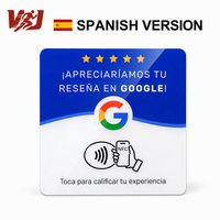 Carte NFC personnalisée espagnole pour avis Google, autocollant de table programmable en acrylique pour avis sur les réseaux sociaux des entreprises, carte de révision tactile