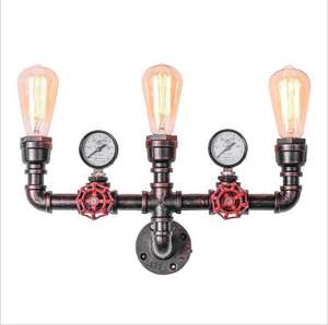 Lampe murale LED industrielle vintage en fer, style steampunk, pour bar, café, salon - Product Image 1