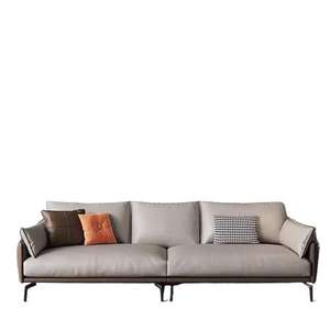 Sofá de Oficina de Tres Plazas de Cuero Italiano Genuino con Estructura de Madera Sólida y Área de Descanso Confortable - Product Image 5