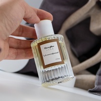 Hoge Kwaliteit Heldere Lege Glazen Parfumfles 50Ml Luxe Glazen Parfumfles Met Witte Gouden Deksels