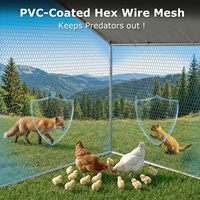 Enclos à poulets en métal robuste en forme de spirale, cage extérieure pour volailles, design imperméable et accessible pour poulets, lapins, chiens