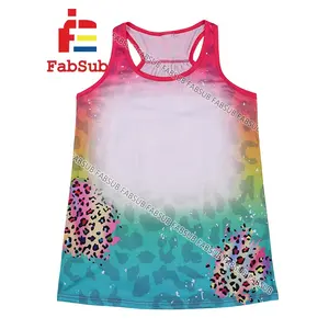 Fabsub Tie Dye Sleeveless Vest Sublimation Color Tank Tops Women Custom Logo Brand Plus Size Tank Tops