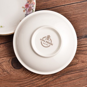 Service de table en céramique à motifs floraux, vaisselle en relief, assiettes rondes, bols à soupe et repose-cuillères pour la salle à manger à domicile - Product Image 6