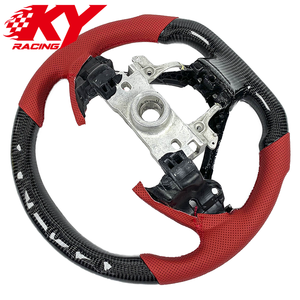 Accessoires intérieurs automobiles en fibre de carbone, cuir rouge, volant personnalisé avec LED, compatible avec Acura TL TLX ILX MDX TSX ZDX - Product Image 3