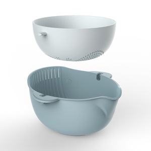 <span class=keywords><strong>Panier</strong></span> à linge rotatif double couche épaissi pour la cuisine, idéal pour laver les fruits - Vente en gros - Product Image 1