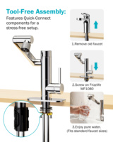 Robinet d'eau potable Eastcooler, acier inoxydable 1080 °   Robinet Filtrant l'Eau pour Cuisine et Salle de Bain Domestiques