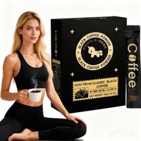 Café instantané minceur à marque privée, café noir en poudre pour brûler la graisse du ventre, boîte
