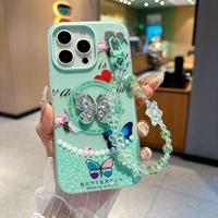Étui de protection pour filles et femmes, bracelet élégant en forme de papillon, matériau TPU PC pour iPhone 18 Pro Max, tendance