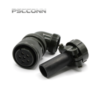 Connecteur d'alimentation circulaire industriel fileté femelle PSCCONN MS 5015 Série MS3108A 20-17S, angle de 90 degrés, IP67, 6 broches