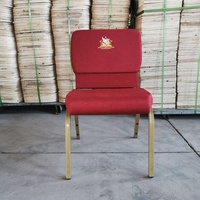 Chaise d'église empilable de haute qualité avec cadre métallique et rembourrage en tissu, avec porte-livre, directement de l'usine