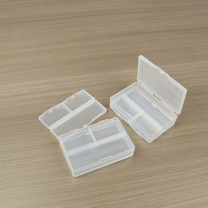 Plastic <b>Storage</b> <b>Box</b> 4 Compartment Transparent Rectangular With Lid For Jewelry Parts Components <b>Small</b> Size 10.4x6.7x2.7cm - Product Image 1