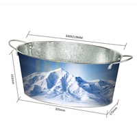Seau à glace décoratif en fer blanc avec poignée pour vin, vodka, whisky – 5L/7.5L/15L – Vente chaude
