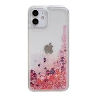 Étui de téléphone portable transparent avec paillettes liquides, design floral, antichoc pour Redmi pour la série 7