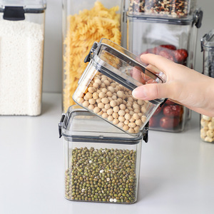 Food Storage <b>Container</b> Rectangle Clip-On <b>Lid</b> Transparent <b>Plastic</b> Airtight For Grains Cereals Snacks Dried Goods Kitchen Use - Product Image 4