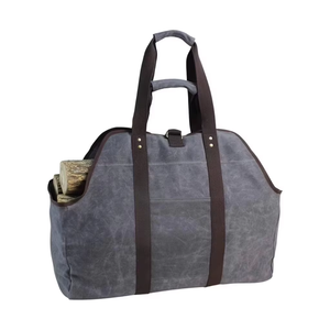 Sac de transport pour bûches en <span class=keywords><strong>toile</strong></span> cirée OEM personnalisé de 16 oz, robuste, imperméable, avec poignées - Product Image 5