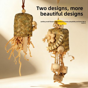 Jouet à mâcher naturel suspendu pour perroquet, corde à mâcher pour le nettoyage des dents, accessoire interactif fait main pour cage à oiseaux, soulagement <span class=keywords><strong>de</strong></span> l'ennui - Product Image 2