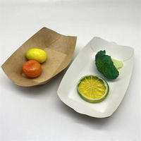 Barquette jetable en papier kraft brun pour frites et snacks