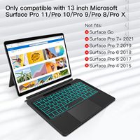 Clavier rétroéclairé rechargeable 7RGB de vente chaude pour Microsoft Surface Pro 8 9 10 11 clavier sans fil détachable