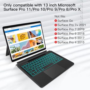 Clavier rétroéclairé rechargeable 7RGB de vente chaude pour <span class=keywords><strong>Microsoft</strong></span> <span class=keywords><strong>Surface</strong></span> Pro 8 9 10 11 clavier sans fil détachable - Product Image 2
