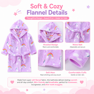 <span class=keywords><strong>Accappatoio</strong></span> in Flanella per Bambini OEM ODM, Morbido e Caldo con Cappuccio e Stampe Carine, Abbigliamento da Casa Autunnale - Product Image 2