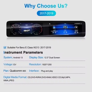 NaviHua Dual Screen Android <b>Car</b> Radio 12.3 Inch <b>Car</b> Modification Multimedia Cluster <b>for</b> Mercedes Benz E Class W213 2017 2019 - Product Image 3