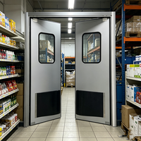 Porte en acier à passage libre, simple ou double, en acier inoxydable, anti-collision, pour supermarché, entrepôt frigorifique, atelier alimentaire, ouverture latérale