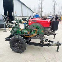Ensemble de pompe à eau diesel à débit élevé sur chariot pour l'agriculture et l'irrigation des fermes avec pistolet à eau