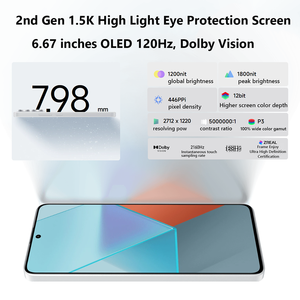 Redmi Note <span class=keywords><strong>13</strong></span> Pro 5G Móvil Desbloqueado Global ROM Smartphone AMOLED Octa Core 6,7 Pulgadas 200MP 67W Carga Rápida - Product Image 3