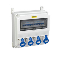 Boîte de distribution d'énergie étanche 3 pôles 400V 10A 5 pôles 16A IP44 Extérieur 5 prises Disjoncteur C16