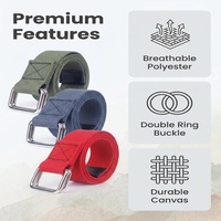 Ceinture respirante en toile de nylon unisexe multicolore simple Jeans décontractés Ceinture tactique personnalisée à double boucle pour l'extérieur