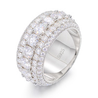 Bagues élégantes pour hommes, certifiées GRA, de luxe, style Hip Hop, serties de diamants Moissanite VVS, taille ronde brillante