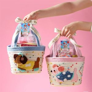 Panier de rangement en corde de coton GREENSIDE, style Ins, capacité de 0 <span class=keywords><strong>à</strong></span> 1 L, finition brillante, forme ronde, sac pour <span class=keywords><strong>teckel</strong></span>, souvenir - Product Image 3