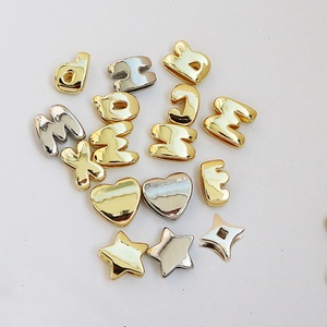 JS2024 Populares <span class=keywords><strong>Abalorios</strong></span> Deslizantes de Letras Iniciales del Alfabeto, Pequeños, Voluminosos <span class=keywords><strong>3D</strong></span>, Chapados en Oro de 18k, con Diseño de Burbuja Gruesa, para Pulseras de Cordón o Cuerda - Product Image 6