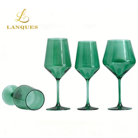 Verres à vin Lanques vert émeraude de style européen, fabriqués à la machine, lavables au lave-vaisselle, durables, pour vin rouge, Bordeaux, maison, hôtel, mariage