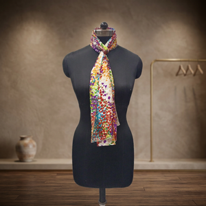 Pañuelo de algodón estampado con diseño de hojas, chal largo para mujer, pañuelo multicolor para el cuello, hiyab para uso diario - Product Image 3